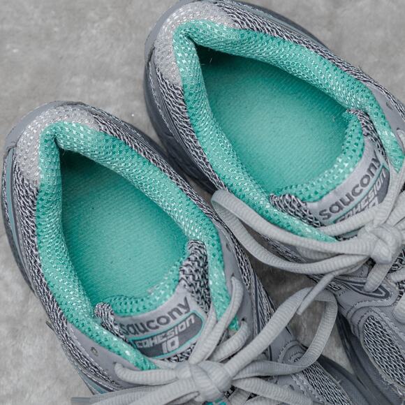 Saucony Cohesion 10 Gray Green Running Shoes Sneakers Womens Size 8 - Picture 9 of 16